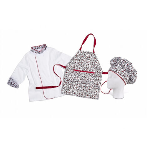 Set de cocina infantil - casaca, delantal y gorro para WSK5001 WORKTEAM 16 ESTAMPADO