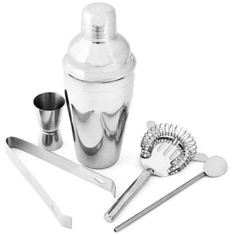 Set de cocktail ALPINA 10185, 5 pièces, shaker 350ml, inoxydable, acier inoxydable