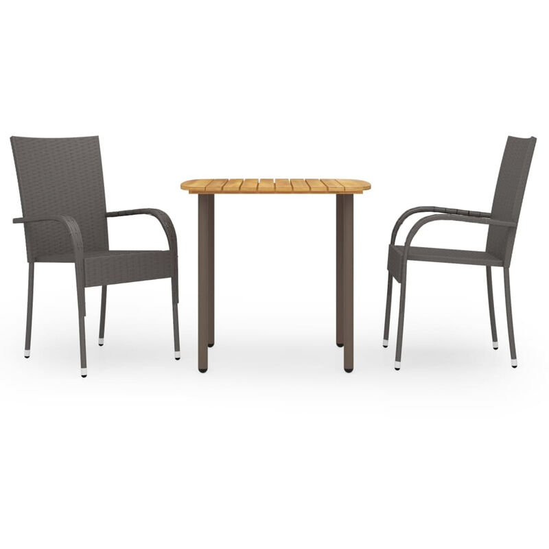 

Set de comedor de jardin 3 pzas ratan sintetico marron