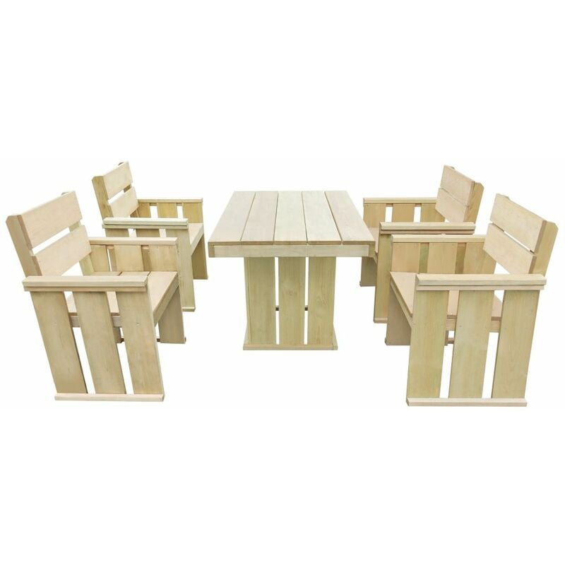 

Set de comedor de jardin 5 pzas madera de pino impregnada