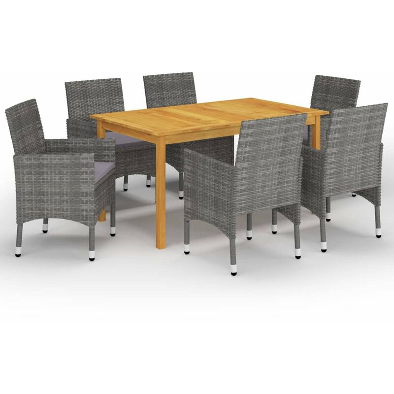

Set de comedor de jardin de 7 piezas gris