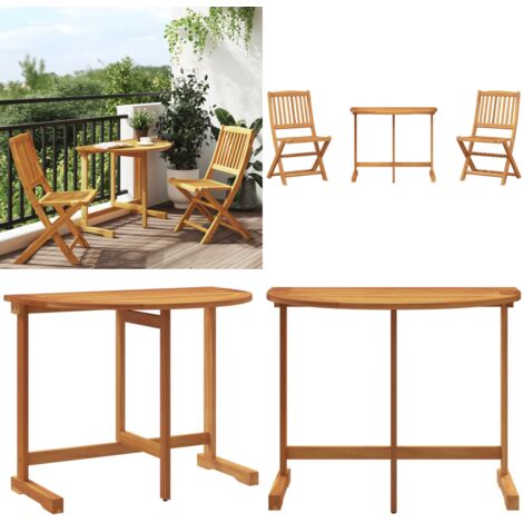 Set de comedor de jardín plegable 3 pzas madera maciza acacia - Muebles de jardín - Mesa de jardín