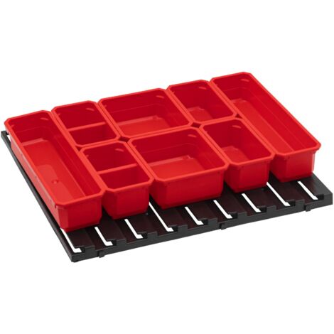 Set de conteneurs 39 x 35 cm avec 8 bacs de rangement – Fixation murale pour atelier – Compatible PRO Organizer 100/200 – Qbrick System