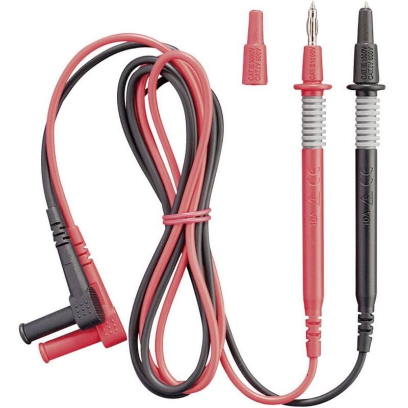 Benning - 044145 Set de cordons de mesure de sécurité Banane mâle 4 mm pointe de test 1.00 m noir, rouge 1 pc(s)