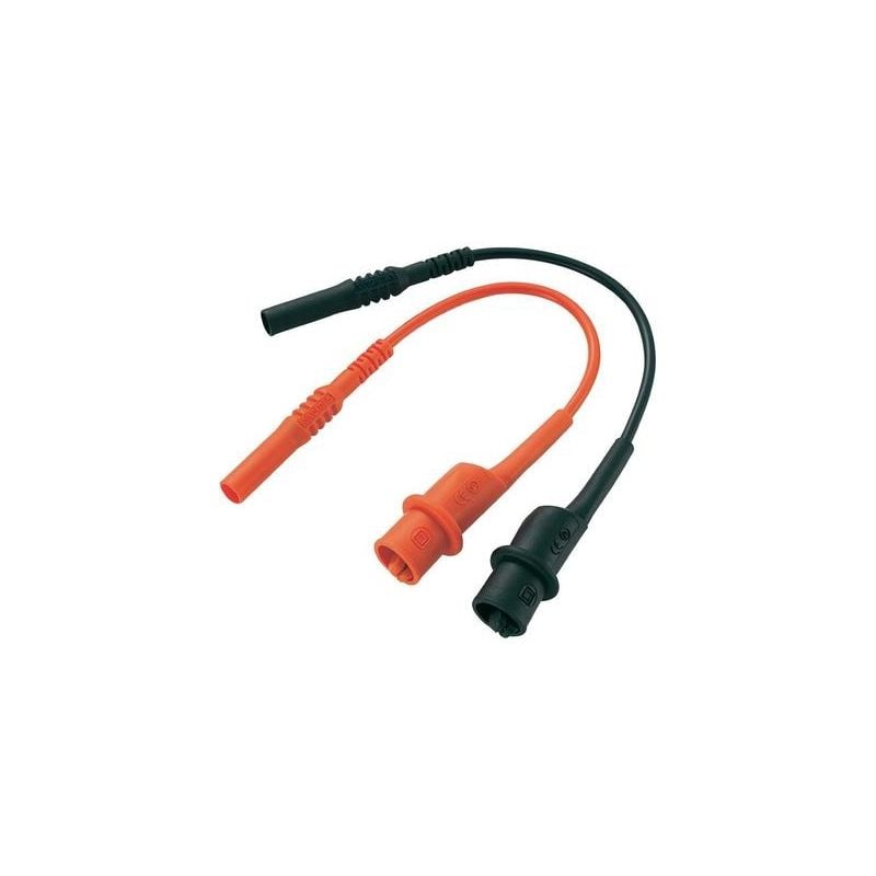 Voltcraft - set de cordons de mesure de sécurité MS-10 [ banane mâle 4 mm - pinces crocodile] 0.10 m noir, rouge