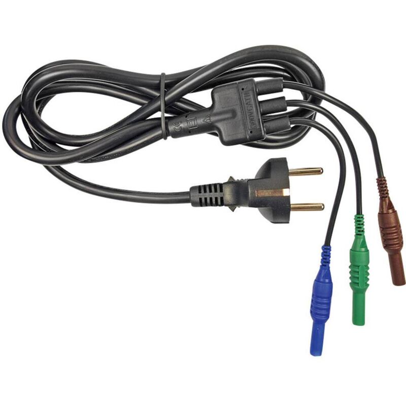 CIH29950 Set de cordons de mesure de sécurité Prise mâle + contact de protection mâle 4 mm 1.50 m bleu, vert, mar - Cliff