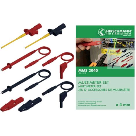 Set de cordons de mesure de sécurité SKS Hirschmann MMS 2040 [Banane mâle 4 mm - Banane mâle 4 mm, pointe de test] 1.00