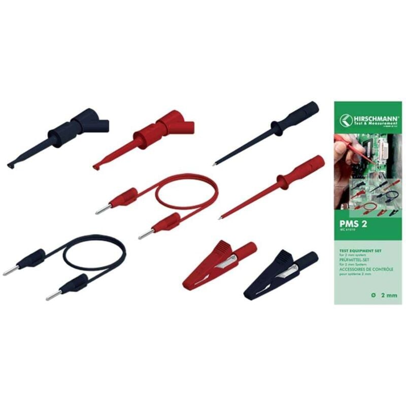 Pms 2 Set de cordons de mesure mâle 2 mm mâle 2 mm 1.00 m noir, rouge 1 set - Sks Hirschmann