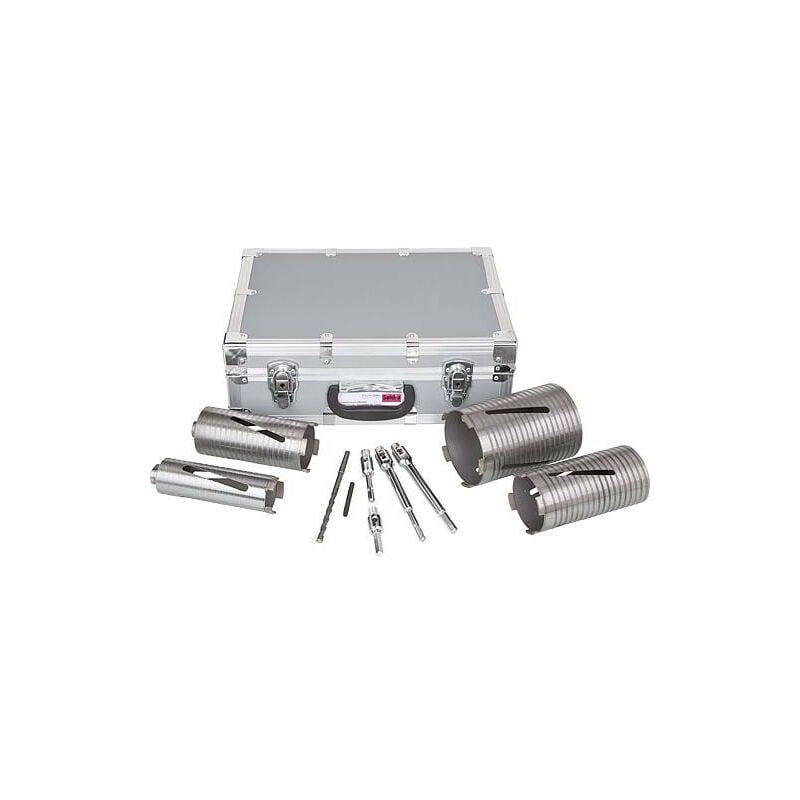 set de couronne diamant maconnerie, 9 pieces, 52-112mm