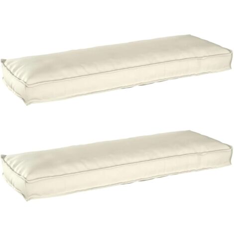 Set de coussins de palette 2 pcs Crème 120 x 40 x 8 cm vidaXL