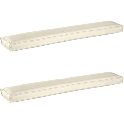 Set de coussins de palette 2 pcs Crème 200 x 40 x 8 cm