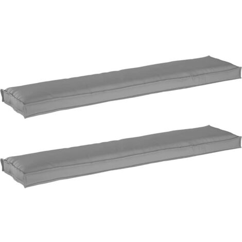 Set de coussins de palette 2 pcs Gris 180 x 40 x 8 cm