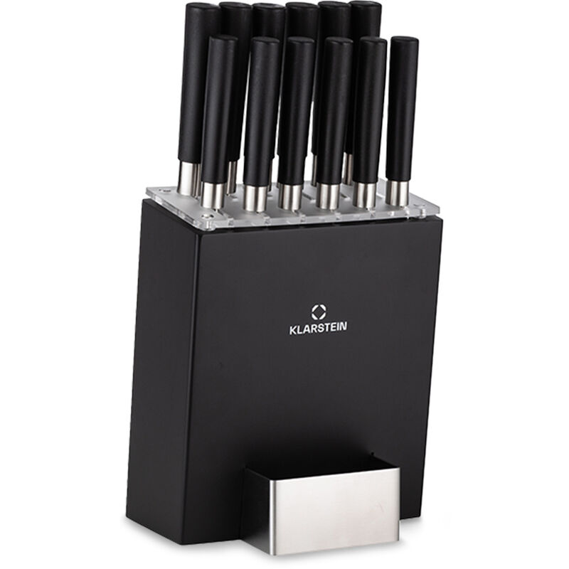 Klarstein - Set de couteaux kitano xl - 13 pièces avec bloc 12 couteaux acier élégant bloc en bois