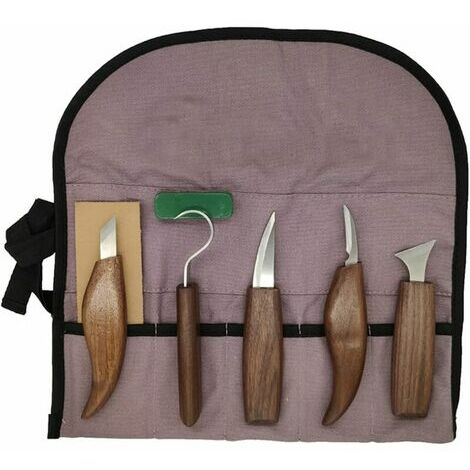 Set de couteaux pour le travail du bois 7 en 1 - Outils Couteau à sculpter le bois Cuillère à sculpter