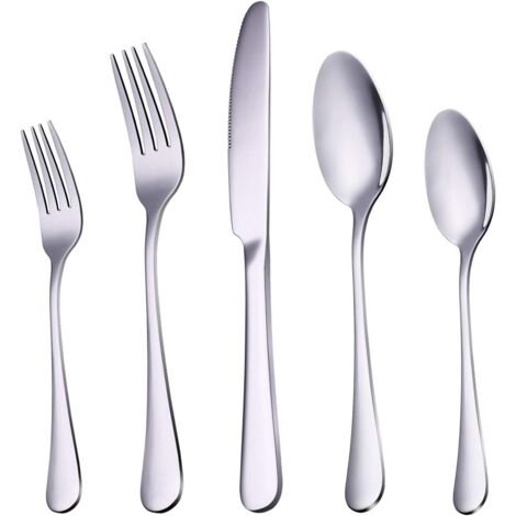 Set De Couverts - Acier Inoxydable - 20 Pièces Pour 4 Personnes - Lavable En Lave-vaisselle - Or Miroir