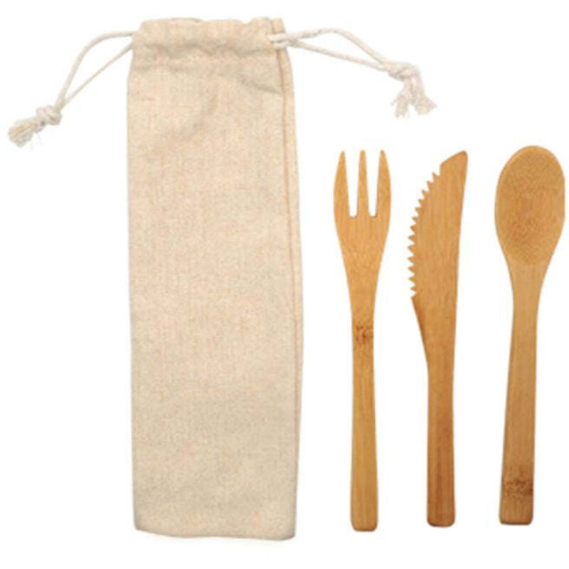 Set de couverts en bambou réutilisables + sac coton Fackelmann Move Set de couverts en bambou réutilisables + sac coton Fackelmann Move