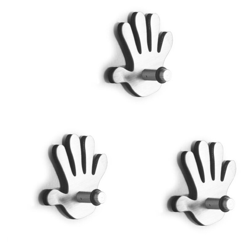 Zeller - Set de crochets magnétiques Main - 3 pièces en set