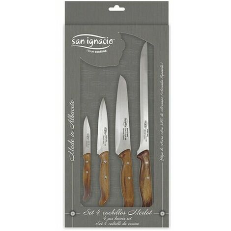 Set de Cuchillos San Ignacio Merlot Acero Inoxidable (4 pcs) 8435496415250 S5000073 San Ignacio