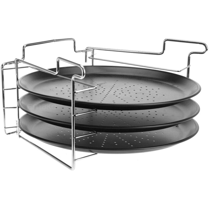 Set de cuisson à pizza : 3 lames en métal et support