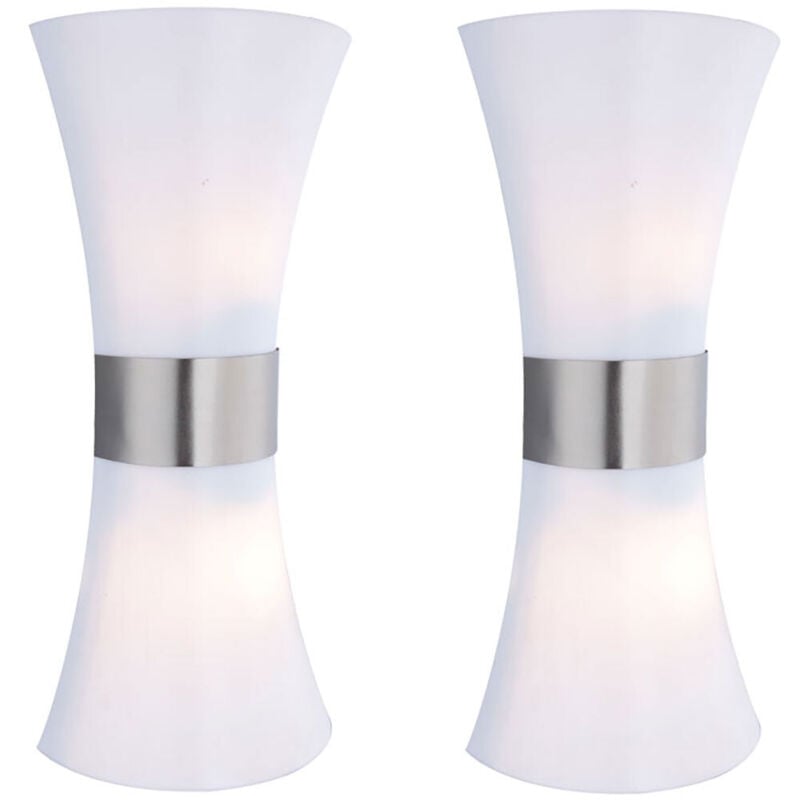 Lot de 2 appliques murales d'extérieur en acier inoxydable pour éclairage extérieur de façade