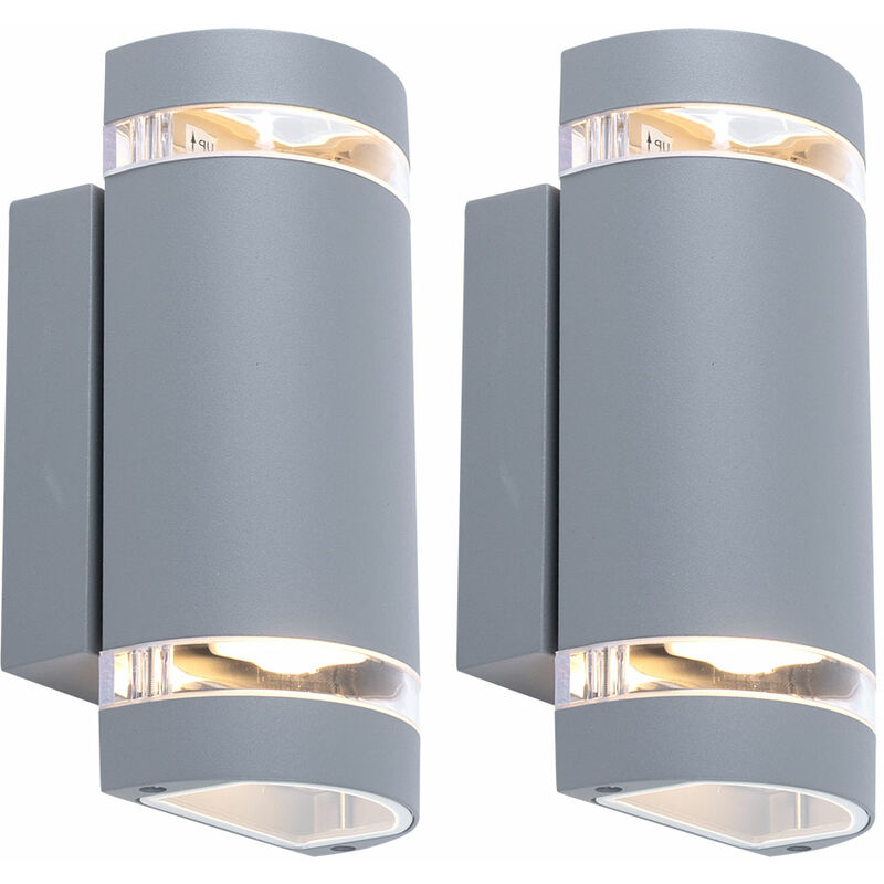 Etc-shop - Lot de 2 appliques luminaires éclairage haut et bas éclairage extérieur spot GU10