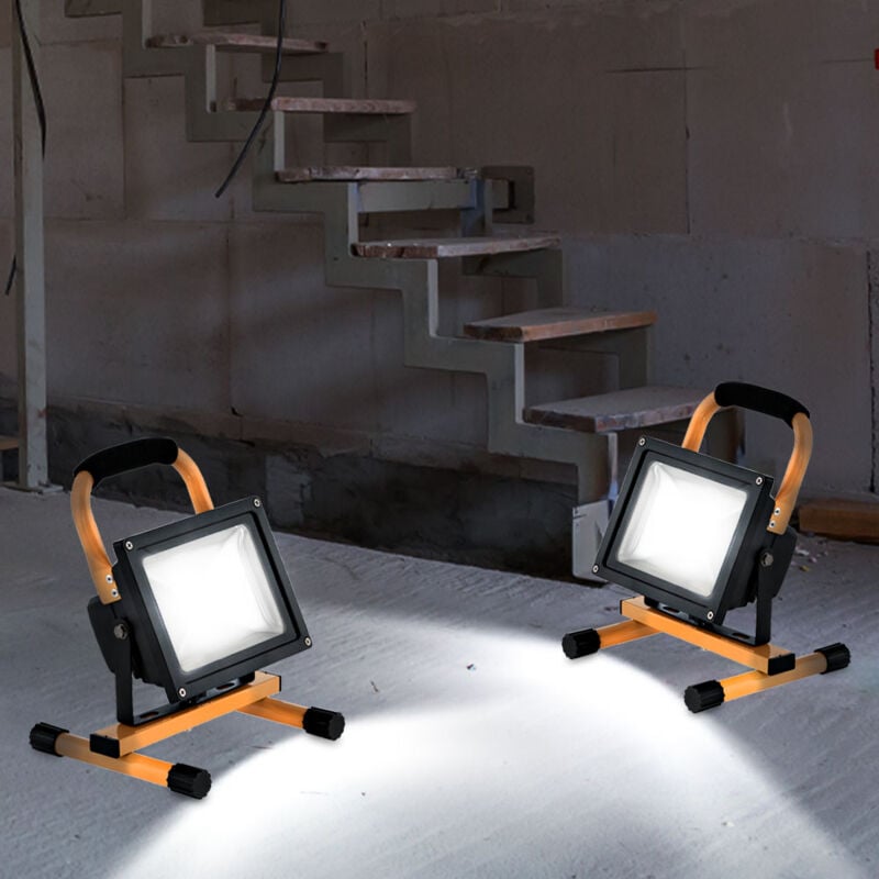 Projecteur de construction projecteur d'atelier lumière LED extérieur spot de jardin, spot portable orientable, 20W 1970lm blanc froid, LxlxH