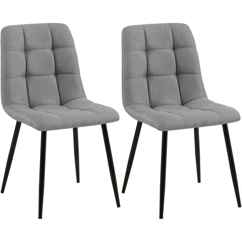 

CLP - Set de dos sillas de comedor Tilde en tela o terciopelo Gris Tela