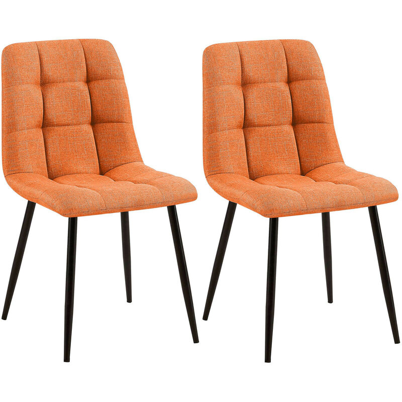 

CLP - Set de dos sillas de comedor Tilde en tela o terciopelo Naranja Tela