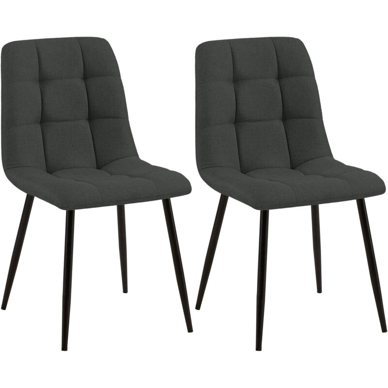 

Set de dos sillas de comedor Tilde en tela o terciopelo Gris oscuro Tela
