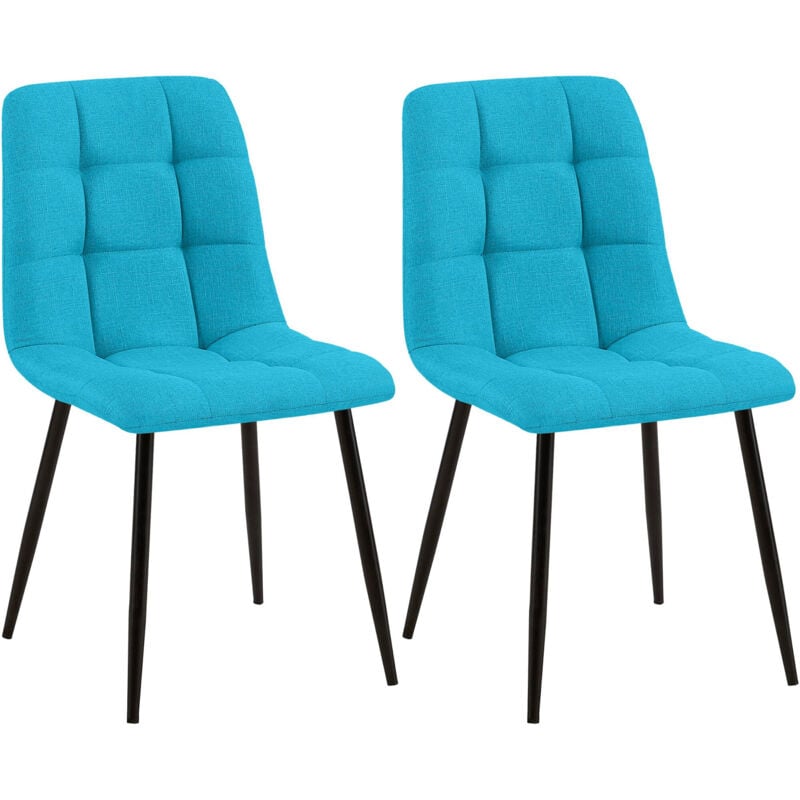 

CLP - Set de dos sillas de comedor Tilde en tela o terciopelo Turquesa Tela