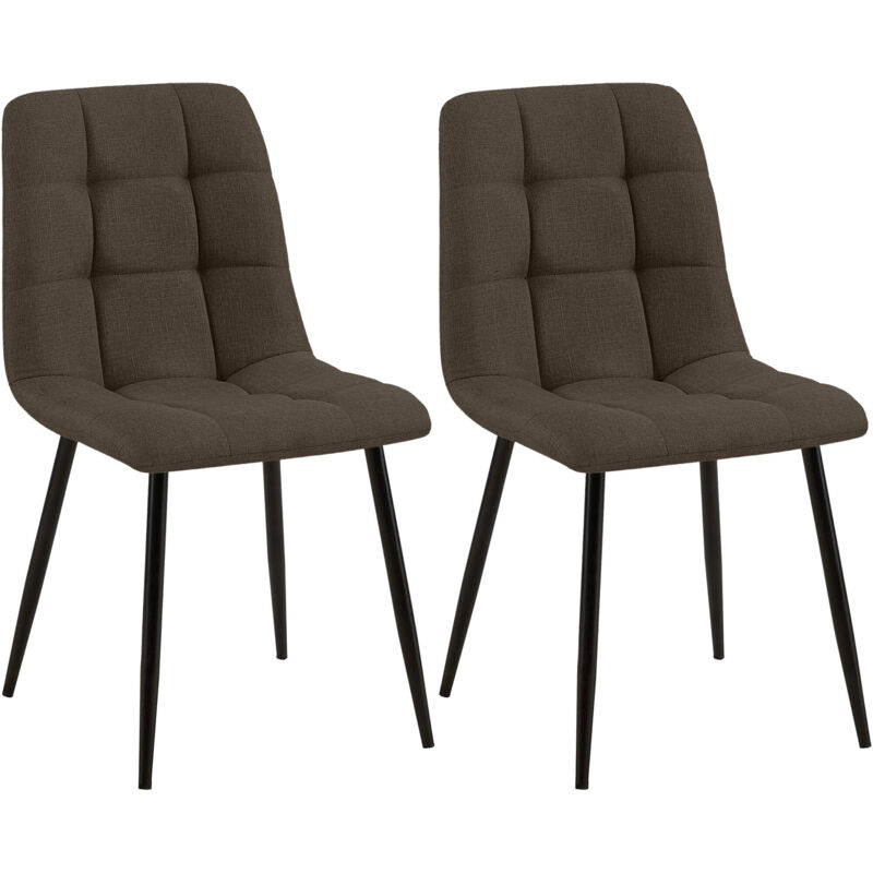 

CLP - Set de dos sillas de comedor Tilde en tela o terciopelo Marrón Tela