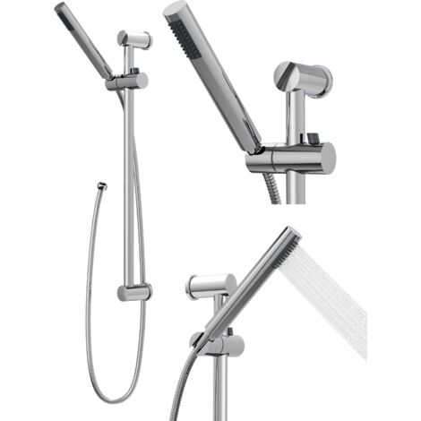 Set de Douche Argenté Granitan pour Salle de Bain avec Pommeau, Barre de Douche Della - 1 Pièce