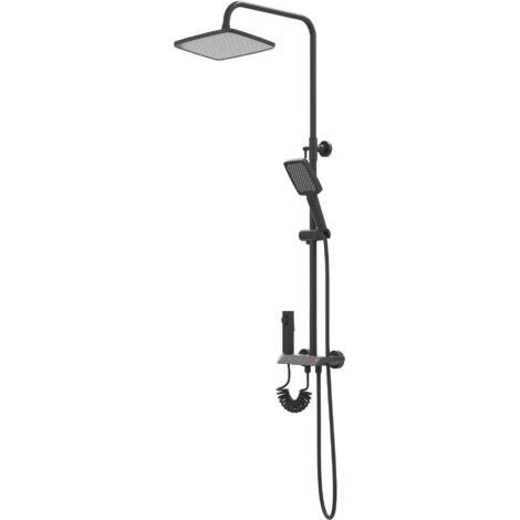 Set de Douche avec Écran Affichage Température Pluie de Douche Moderne WAVE Gun Grey 3 Fonctions