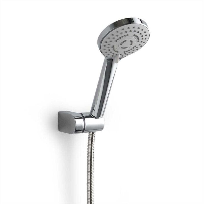 Kiamami Valentina - Set De Douche Avec Pommeau De Douche Et Support En Abs, Flexible En Acier