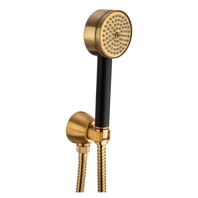 Mamoli - Set de douche avec prise d'eau et douchette couleur laiton brossé Gio Ponti 0000FR14002G Laiton brossé