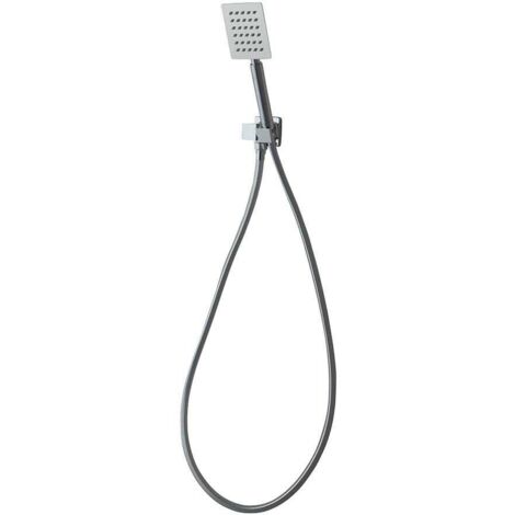 Set De Douche Chromé Avec Support De Pommeau De Douche Avec Prise D'eau, Pommeau De Douche Et Flexible