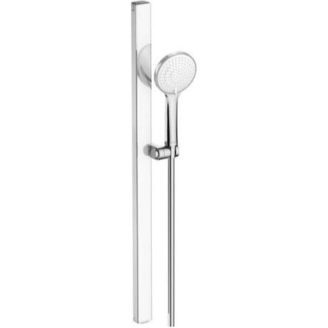Set de douche Duravit 800 3jet, Minusflow, chrome-blanc brillant,