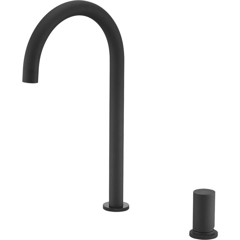 Imex Products - Mice - Robinet d'évier à poignée unique - Robinet de cuisine - Robinet d'évier de cuisine pour eau chaude/froide - Série Manacor Noir