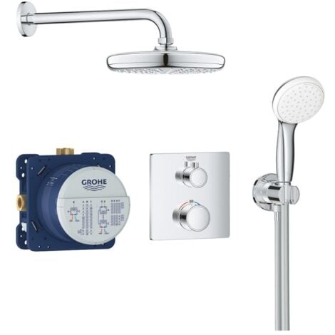 Set de douche encastré GROHE Tempesta 210 GROTHERM Chromé - 34729000