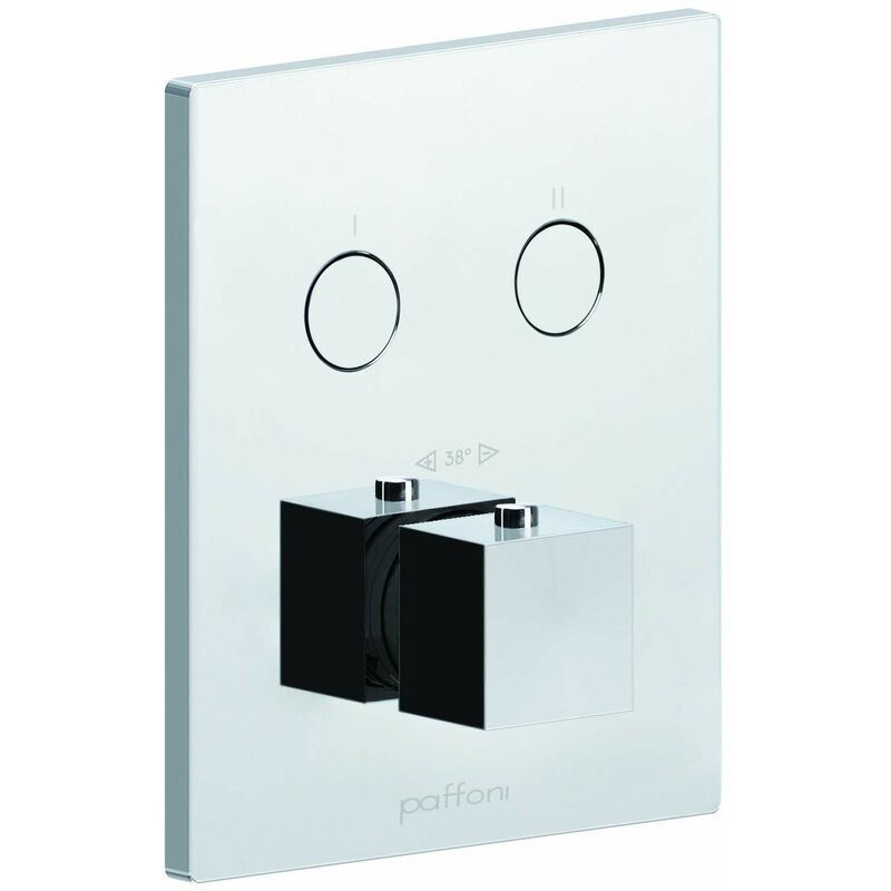 Paffoni - Set de douche extérieur thermostatique à encastrer avec inverseur 2 fonctions Compact Box CPT518CR Chromé