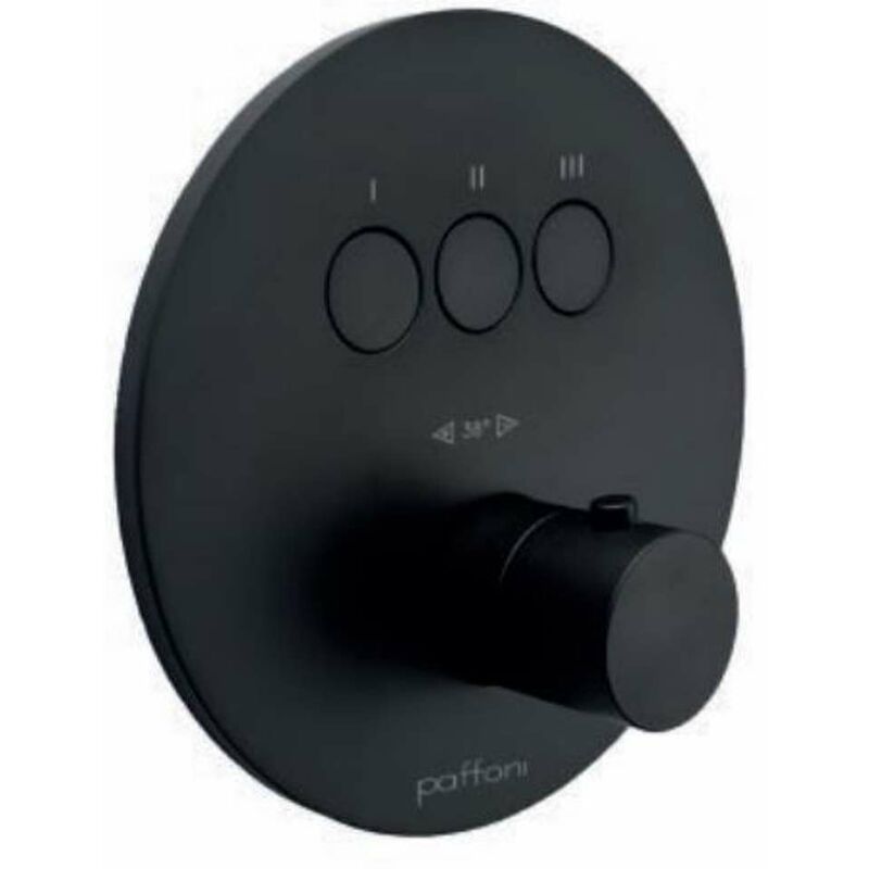 Paffoni - Compact Box - Mitigeur thermostatique encastré, pour 3 sorties, noir mat CPT019NO
