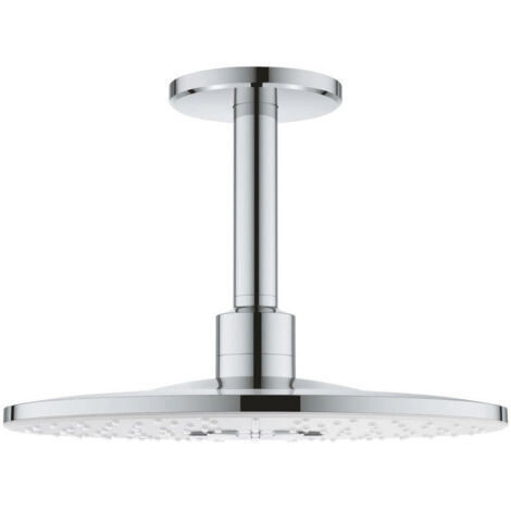 Set de douche RAINSHOWER SMARTACTIVE GROHE 26477LS0 tête Ø31 cm + bras plafonnier - 2 jets - blanc