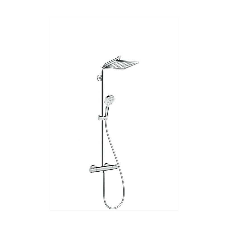 Crometta e Showerpipe 240 1 jet with thermostatic shower mixer, Chrome (27271000) - Hansgrohe