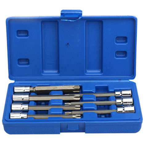 Set de douilles Torx extra longues Cr-V Premium 7 pièces - T25 à T60 - 110mm - 3/8" - S2 Steel
