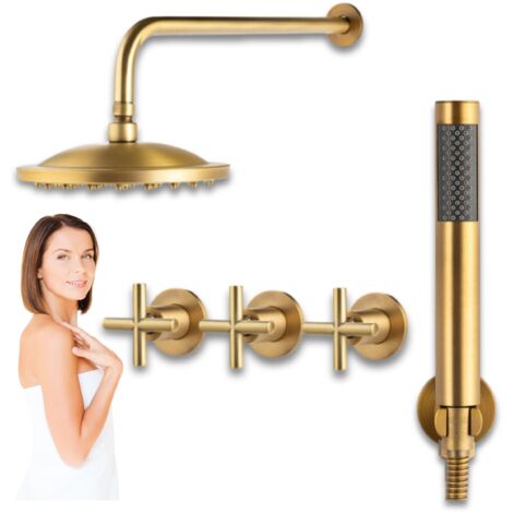 SET DE DUCHA EMPOTRADA RETRO S-1127V ORO VIEJO