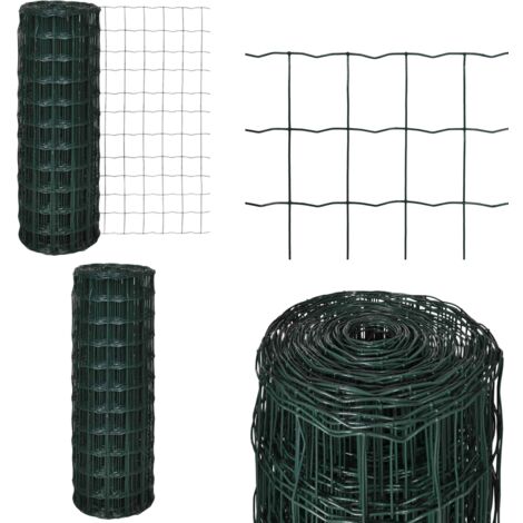 Set de euro valla acero verde 25x0,8 m - Cerca de acero - Valla verde