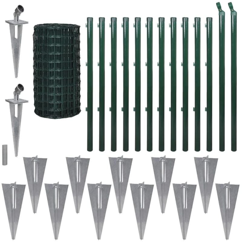 

Set de Euro Valla Acero Verde 25x1.7 m - Verde - Vidaxl