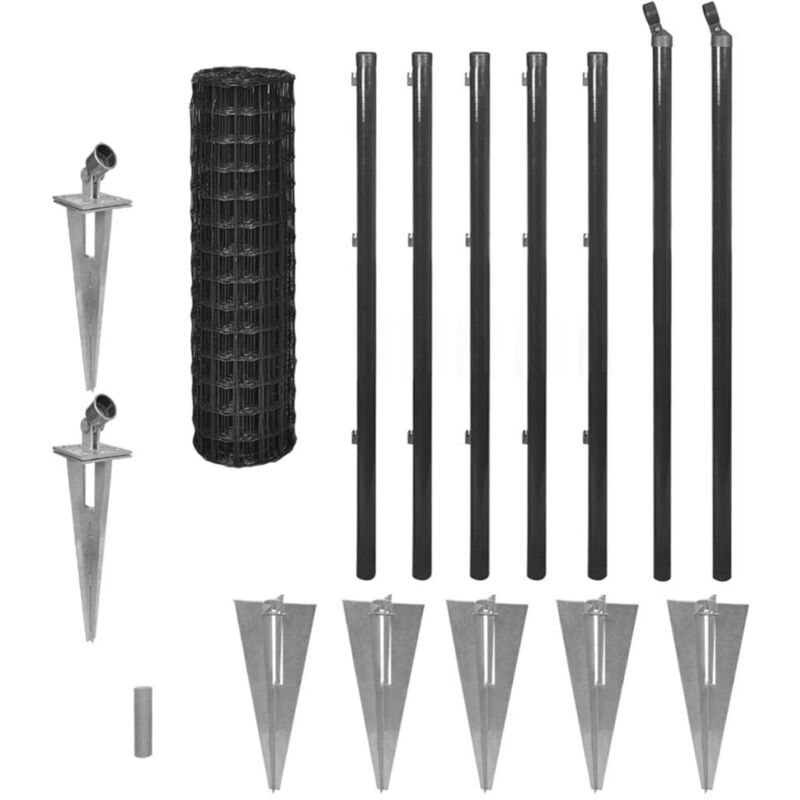 

Set de Euro Valla Acero Gris 10x1.0 m - Gris - Vidaxl