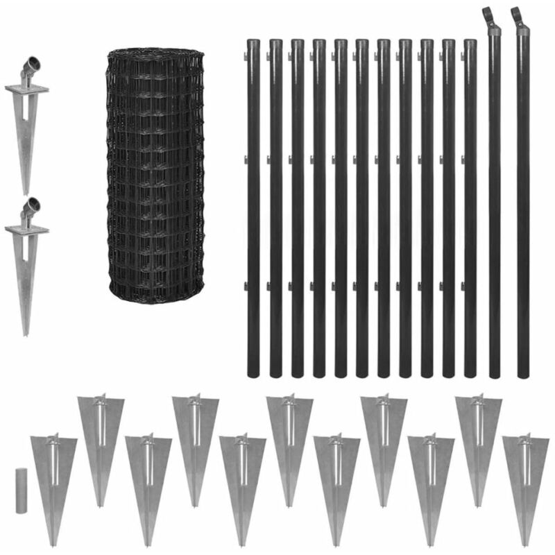 

Set de Euro Valla Acero Gris 25x1.0 m - Gris - Vidaxl