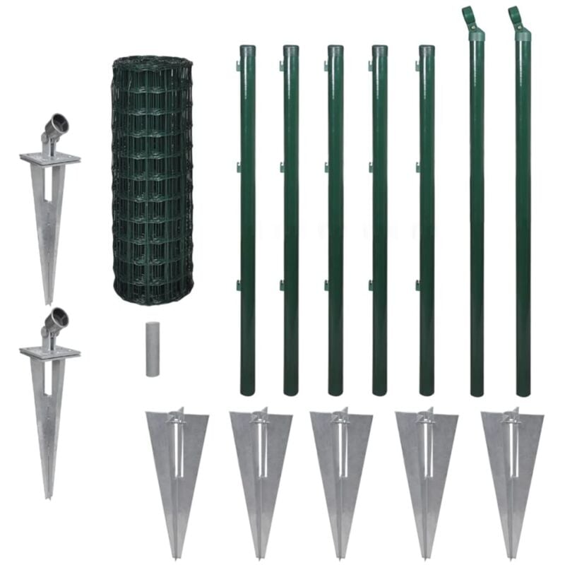 

Set de Euro Valla Acero Verde 10x0.8 m - Verde - Vidaxl